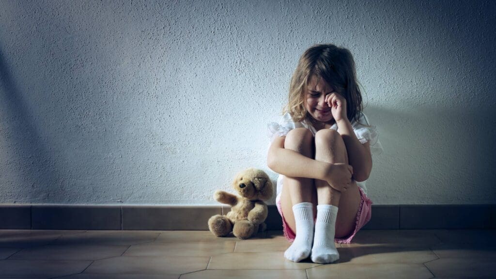 A Child Crying about a Child Custody Battle