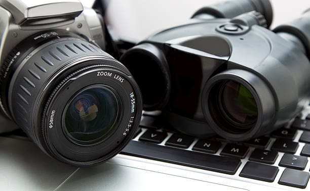 Camera on a laptop for Private Investigation companies