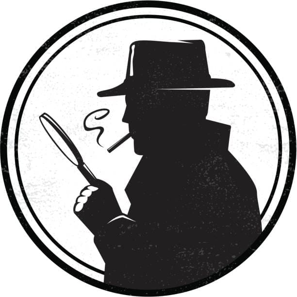 a silhouette of a man holding a magnifying glass Private Investigator Long Beach CA